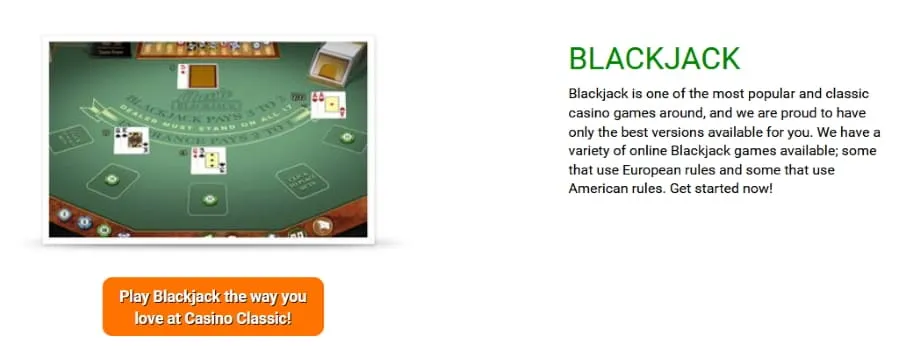 Casino Classic blackjack
