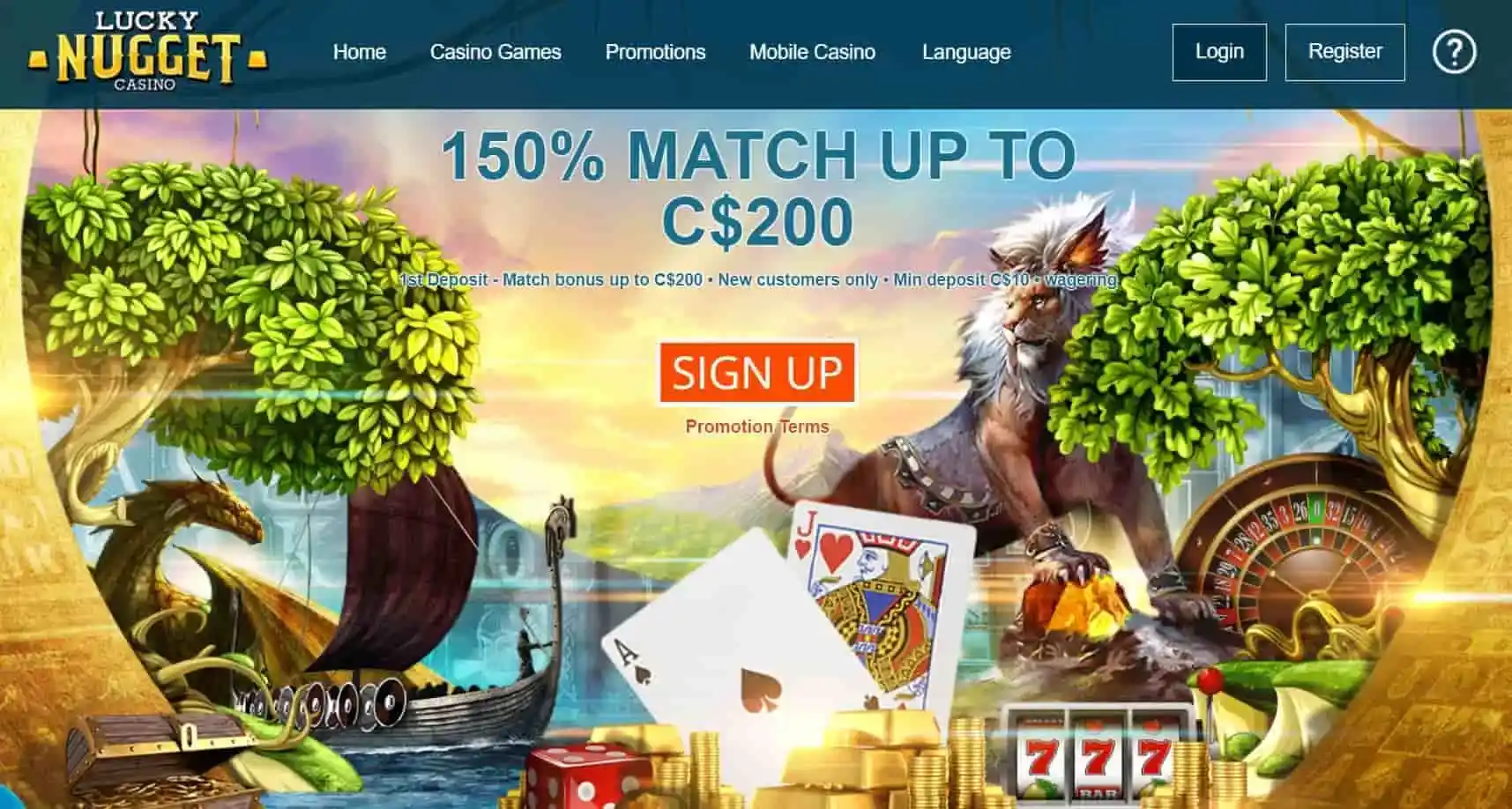 Lucky Nugget Casino main page